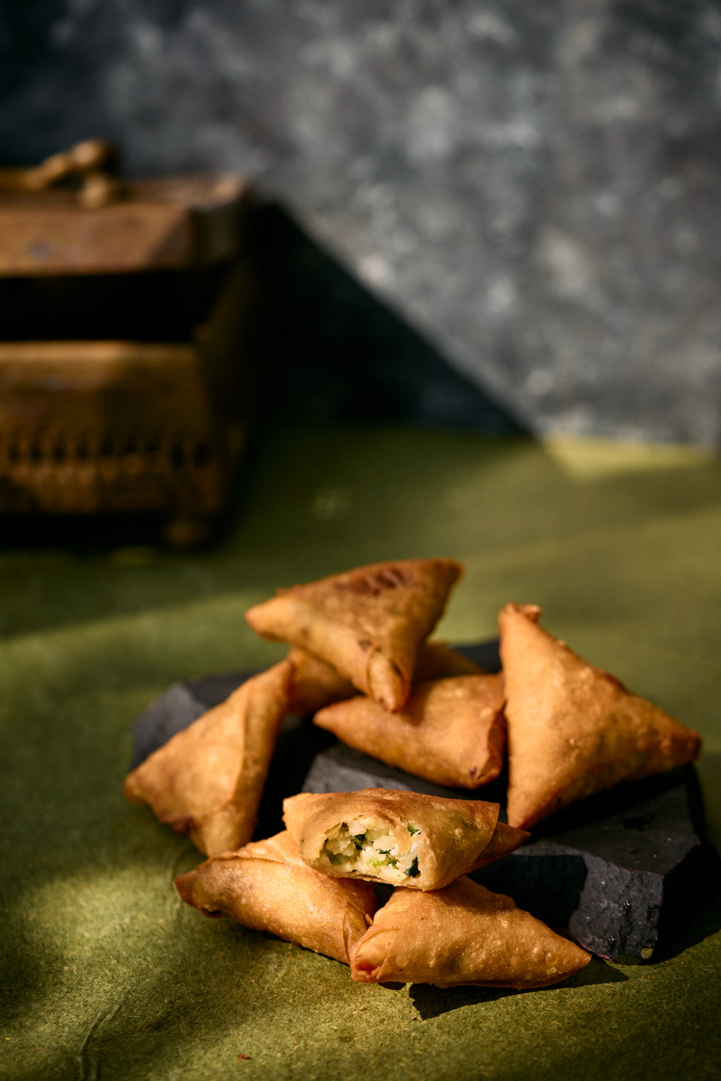 Cheese paneer Samosa + Singhada+ Lilva Kachori