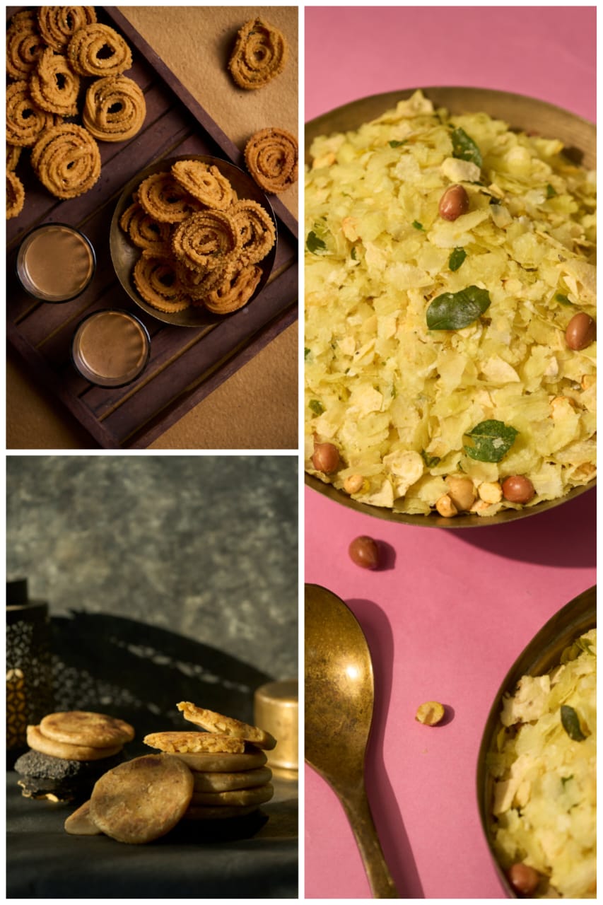 Poha Chevda + Poli Puran + Chakri